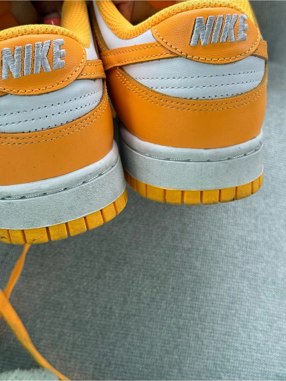 Nike Orange and White Low-Top Athletic Sneakers